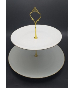 شیرینی خوری دو طبقه خط طلا گرد