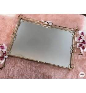 سینی مستطیل سایز بزرگ ساخت چین آب طلا خورده رنگ ثابت