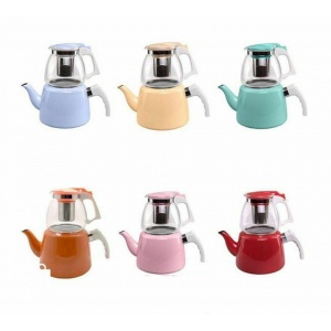 کتری قوری لعابی رنگی