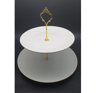 شیرینی خوری دو طبقه خط طلا گرد