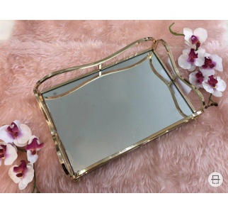 سینی مستطیل سایز کوچک ساخت چین آب طلا خورده رنگ ثابت