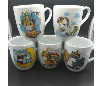 ماگ یک رو چاپ نسترن (طرح تک شاخ)