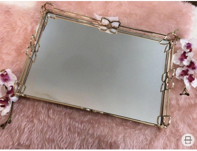 سینی مستطیل سایز بزرگ ساخت چین آب طلا خورده رنگ ثابت