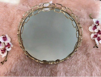 سینی دایره سایز کوچک ساخت چین آب طلا خورده رنگ ثابت