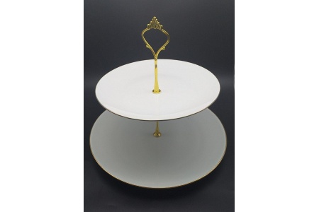 شیرینی خوری دو طبقه خط طلا گرد