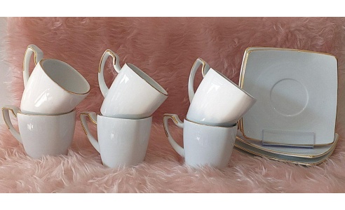 فنجان و زیر فنجان سناتور خط طلا