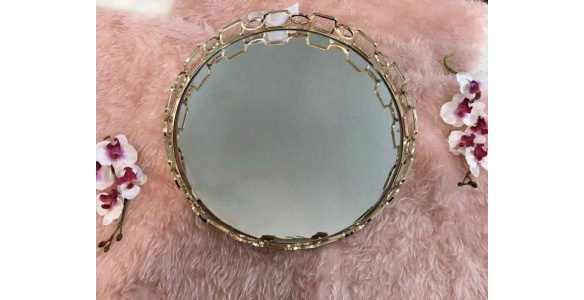 سینی دایره سایز کوچک ساخت چین آب طلا خورده رنگ ثابت